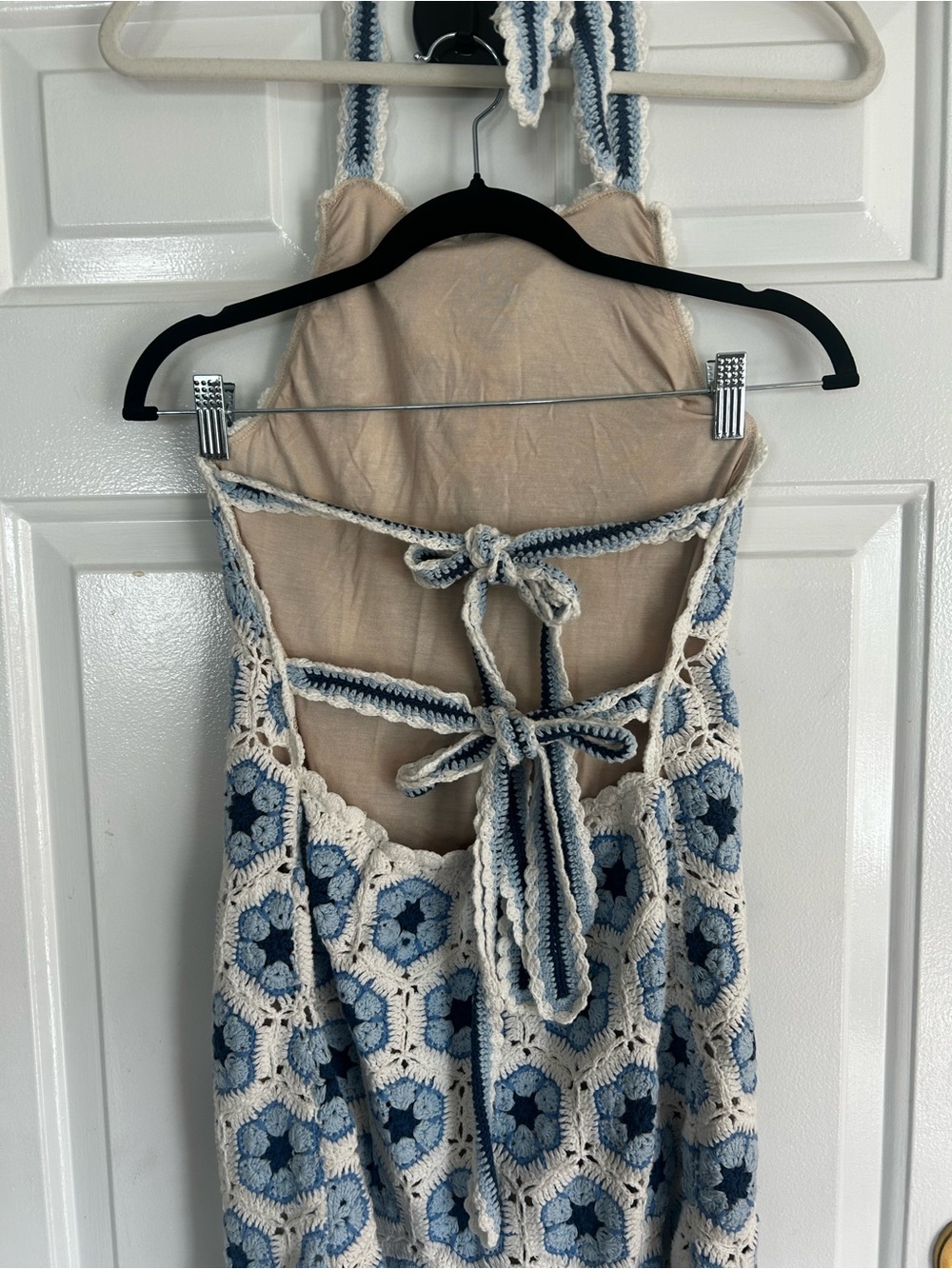 Show Me Your MuMu Blue and White Crochet Backless Dress - Picture 6 of 6